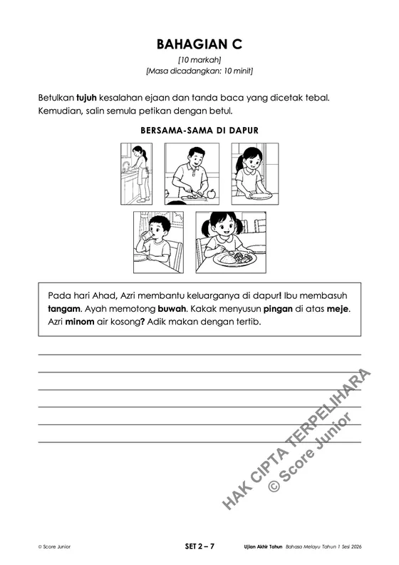 Contoh soalan Tahun 1 — Bahagian C