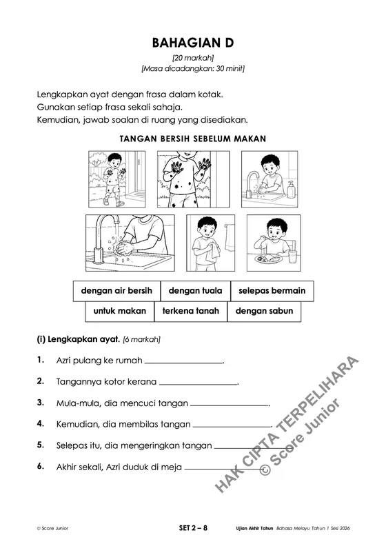 Contoh soalan Tahun 1 — Bahagian D