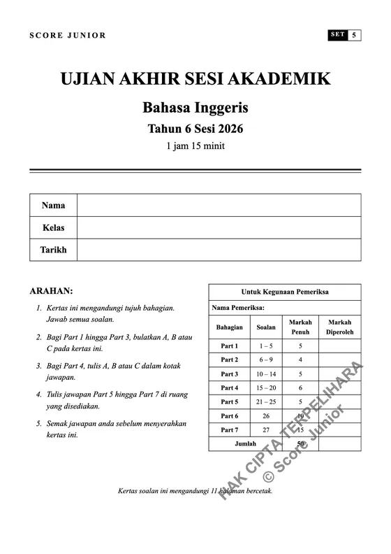 Contoh soalan Tahun 6 — Muka Depan